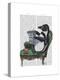 Penguin Reading Newspaper-Fab Funky-Stretched Canvas