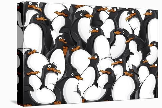 Penguins Pattern-YuanDen-Stretched Canvas