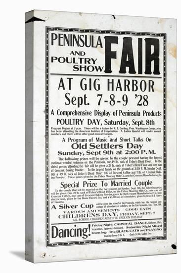 Peninsula Fair and Poultry Show, Gig Harbor (September 7-9, 1928)-null-Premier Image Canvas