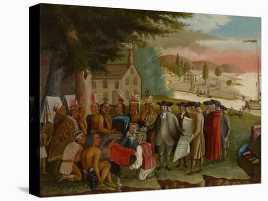 Penn's Treaty with the Indians, C.1830-40 (Oil on Canvas)-Edward Hicks-Premier Image Canvas