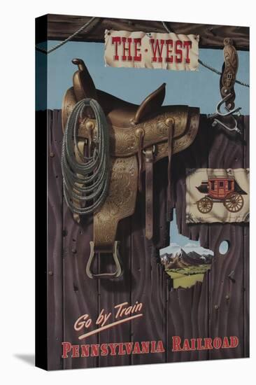 Pennsylvania Railroad Travel Poster, the West Go-null-Premier Image Canvas