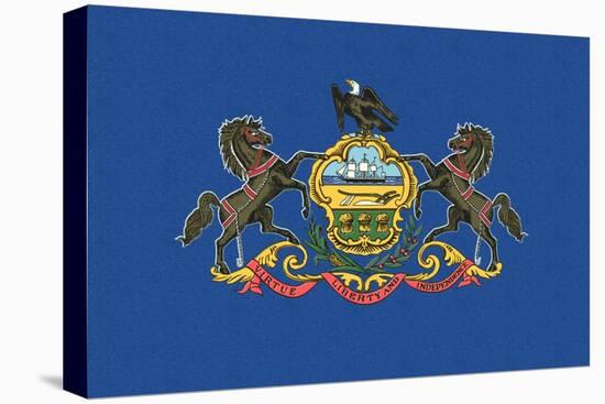 Pennsylvania State Flag-Lantern Press-Stretched Canvas