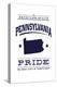 Pennsylvania State Pride - Blue on White-Lantern Press-Stretched Canvas