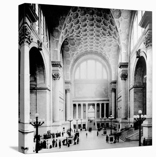 Pennsylvania Station, New York City, Main Waiting Room- Looking North, C.1910 (B/W Photo)-American Photographer-Premier Image Canvas