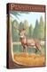 Pennsylvania White Tailed Deer-Lantern Press-Stretched Canvas