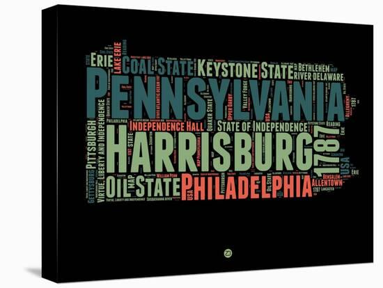 Pennsylvania Word Cloud 1-NaxArt-Stretched Canvas