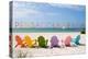 Pensacola Beach, Florida - Colorful Beach Chairs-Lantern Press-Stretched Canvas