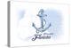 Pensacola, Florida - Anchor - Blue - Coastal Icon-Lantern Press-Stretched Canvas