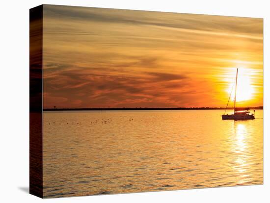 Pensacola Florida Sunset with Sailboat in Background-Steven D Sepulveda-Premier Image Canvas