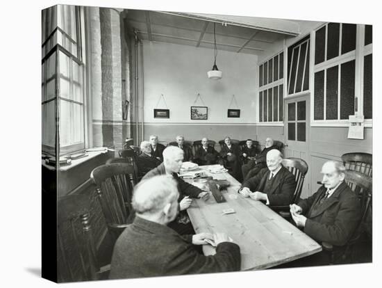 Pensioners Playing Cards in the Mens Day Room, Lambeth Home for Aged Poor, London, 1935-null-Premier Image Canvas