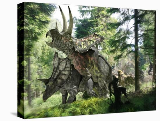 Pentaceratops Dinosaurs Mating-Jose Antonio-Premier Image Canvas