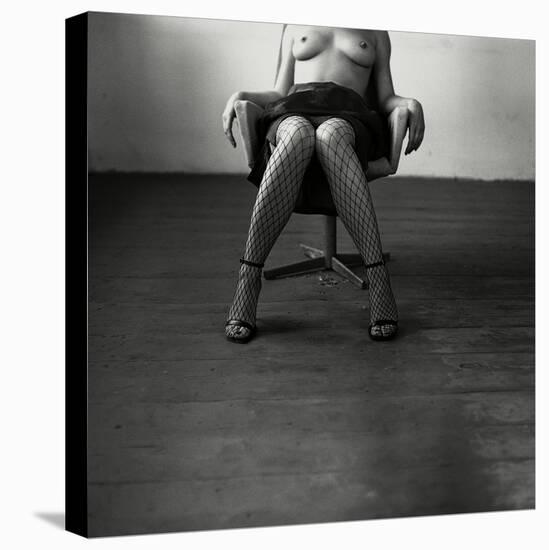 Pentacon Six Camera Shot of Topless Woman in Fishnet Stockings-Rafal Bednarz-Premier Image Canvas