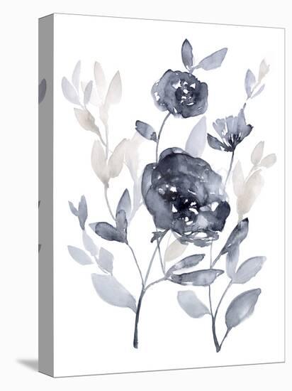 Peonies in Grey II-Jennifer Goldberger-Stretched Canvas