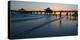 People and pier on Fort Myers Beach at sunset, Estero Island, Lee County, Florida, USA-null-Premier Image Canvas