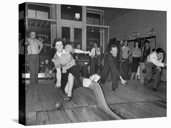 People Bowling at New Duckpin Alleys-Bernard Hoffman-Premier Image Canvas