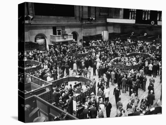 People Crowding the Stock Exchange Building-Charles E^ Steinheimer-Premier Image Canvas