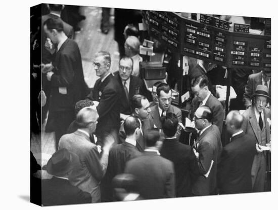 People Crowding the Stock Exchange Building-Charles E^ Steinheimer-Premier Image Canvas