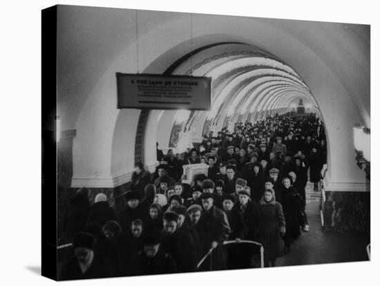 People Crowding Through Station in New Subway-Ed Clark-Premier Image Canvas
