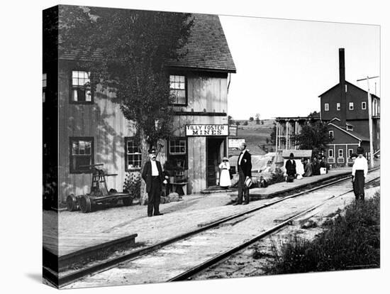 People Hanging Around Outside Railroad Station-Wallace G^ Levison-Premier Image Canvas