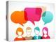 People Icons with Colorful Dialog Speech Bubbles-Marish-Stretched Canvas