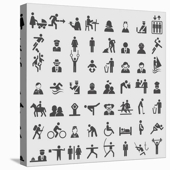 People Icons-ekler-Stretched Canvas