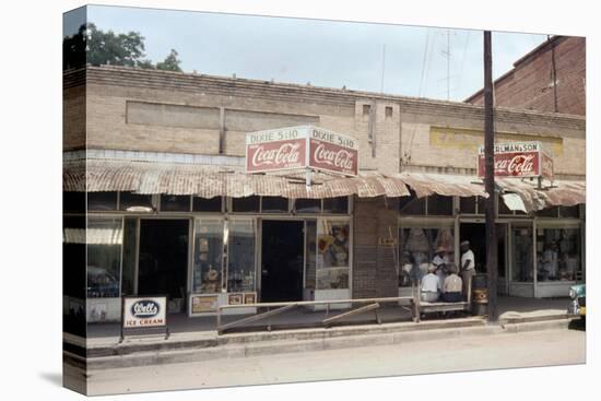 People in Front of Shops and under Metal Awning on Edisto Island, South Carolina, 1956-Walter Sanders-Premier Image Canvas