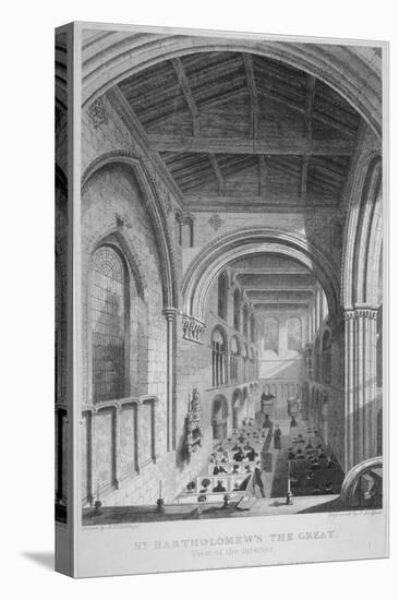 People in Pews Inside the Church of St Bartholomew-The-Great, Smithfield, City of London, 1837-John Le Keux-Premier Image Canvas