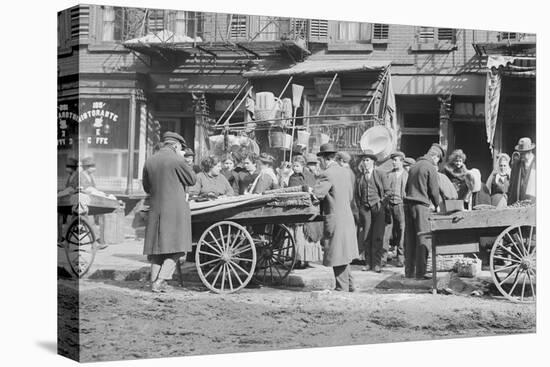 People Shopping around Push Cart-null-Premier Image Canvas