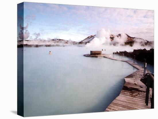 People Swim in the Blue Lagoon Spa in Grindavik, Iceland-null-Premier Image Canvas