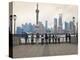 People Viewing the Pudong Skyline and the Oriental Pearl Tower from the Bund, Shanghai, China, Asia-Amanda Hall-Premier Image Canvas