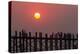 People walking on U-Bein bridge over Taung Tha Man Lake at sunset, Amarapura, Mandalay, Myanmar-Jan Miracky-Premier Image Canvas