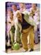 People Watching a Senior Man Bowling at a Bowling Alley-null-Premier Image Canvas