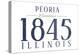 Peoria, Illinois - Established Date (Blue)-Lantern Press-Stretched Canvas