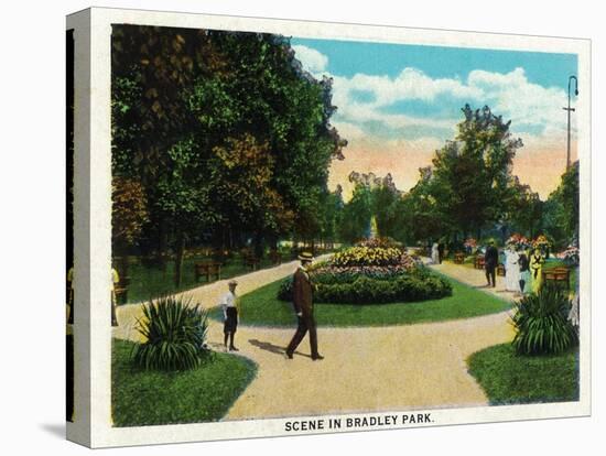 Peoria, Illinois, Scenic View in Bradley Park-Lantern Press-Stretched Canvas