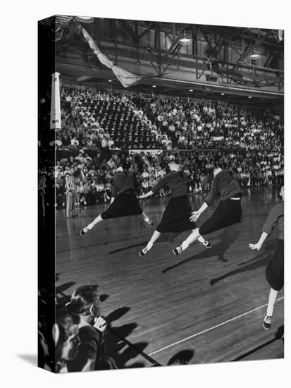 Peppy High School Girl Cheerleaders During their Cheers at the Basketball Game-Francis Miller-Premier Image Canvas