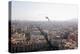 Peregrine falcon in flight over city, Barcelona, Spain-Oriol Alamany-Premier Image Canvas