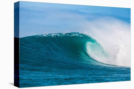 Perfect Wave-Beautiful blue wave breaking over a coral reef, Hawaii-Mark A Johnson-Premier Image Canvas