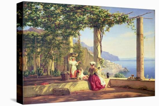 Pergola Overlooking Amalfi, 1844 (Oil on Canvas)-Martinus Rorbye-Premier Image Canvas