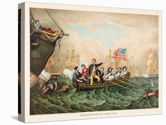 Perry's Victory on Lake Erie, 10Th September 1813, Pub. 1888 (Colour Litho)-American School-Premier Image Canvas