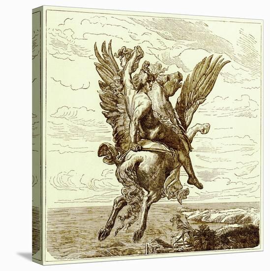 Perseus on the Winged Horse Pegasus, with Medusa's Head-English-Premier Image Canvas