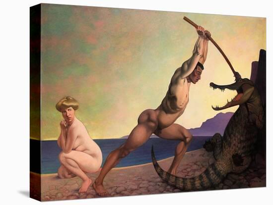 Perseus Slaying the Dragon, 1910 (Oil on Canvas)-Felix Edouard Vallotton-Premier Image Canvas
