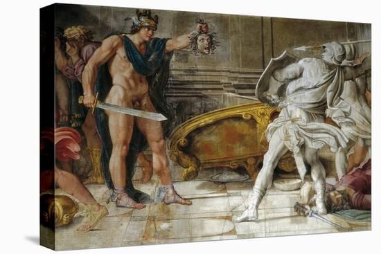 Perseus with the head of Medusa turning his enemies into stone, Loves of the Gods, 1597-Annibale Carracci-Premier Image Canvas