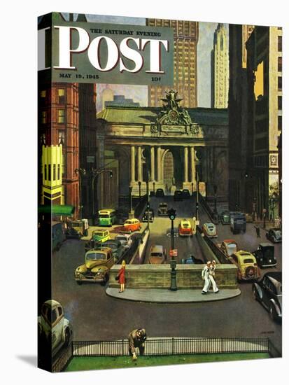 "Pershing Square," Saturday Evening Post Cover, May 19, 1945-John Falter-Premier Image Canvas