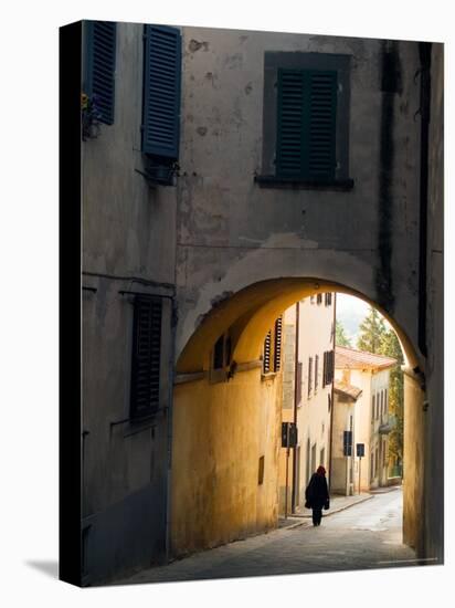 Person and Archway, Panzano, Chianti Region, Tuscany, Italy-Janis Miglavs-Premier Image Canvas