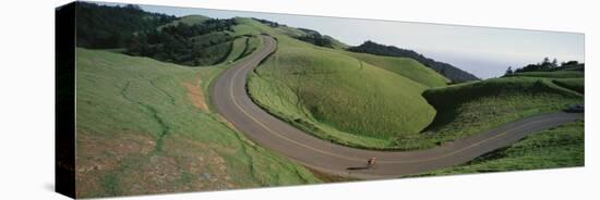 Person Cycling on the Road, Bolinas Ridge, Marin County, California, USA-null-Premier Image Canvas