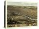 Peru, Indiana - Panoramic Map-Lantern Press-Stretched Canvas