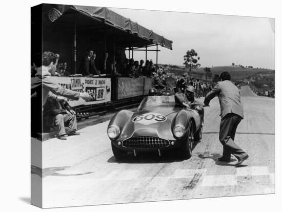 Peter Collins at the Wheel of an Aston Martin-null-Premier Image Canvas