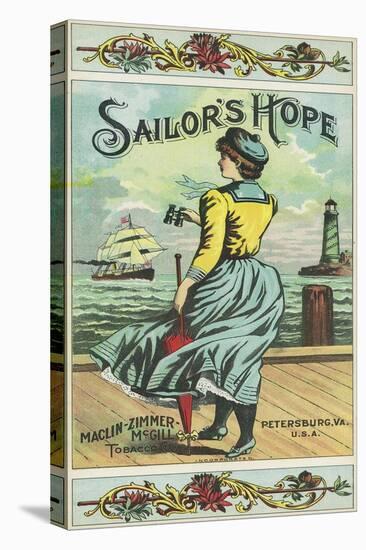 Petersburg, Virginia, Sailor's Hope Brand Tobacco Label-Lantern Press-Stretched Canvas