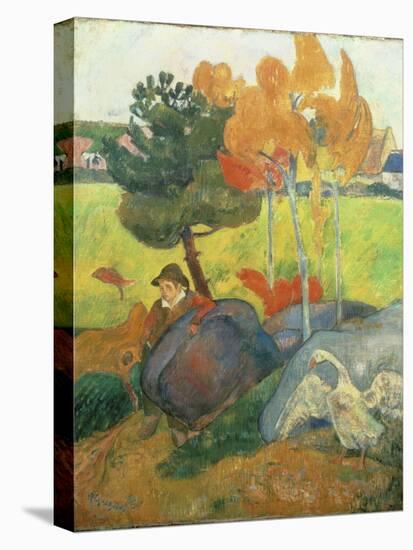 Petit Breton A L'Oie, 1889-Paul Gauguin-Premier Image Canvas