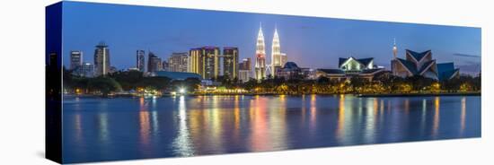 Petronas Towers and City Skyline, Lake Titiwangsa, Kuala Lumpur, Malaysia-Peter Adams-Premier Image Canvas